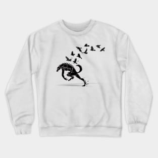 Werewolf Running from Ravens Crewneck Sweatshirt